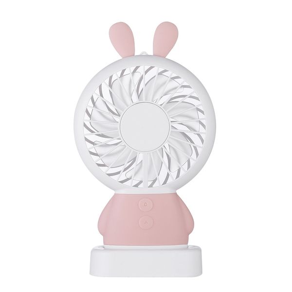 

2018 mini handheld fan linglong rabbit and damo bear handheld fan led lighting thin mini usb fan