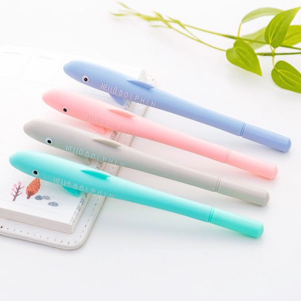 

1pcs new cute cartoon creative dolphin gel pen student stationery novelty gift school material office supplies