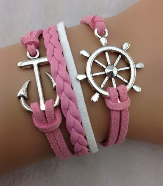

1pcs infinity handmade bracelet.metal charm,wax cord,leather bracelet fashionable jewerlly bracelet 759, Golden;silver