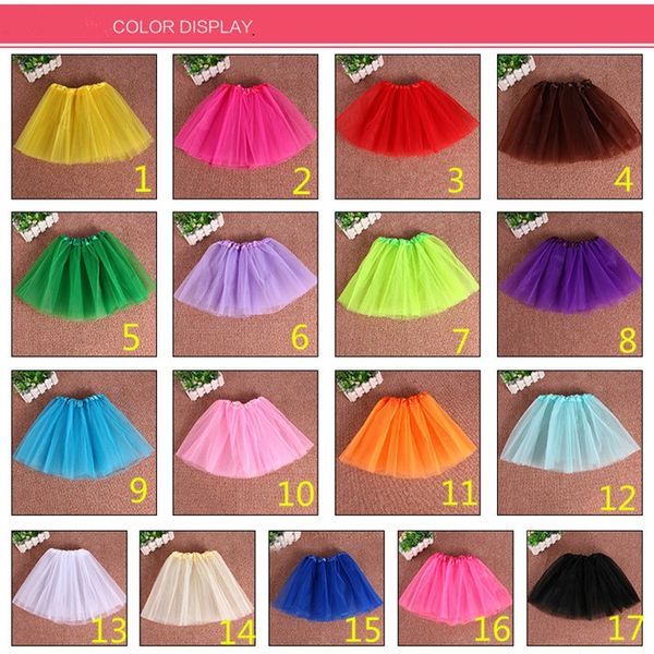 

17 colors Top Quality candy color kids tutus skirt dance dresses soft tutu dress ballet skirt 3 layers princess pettiskirt clothes