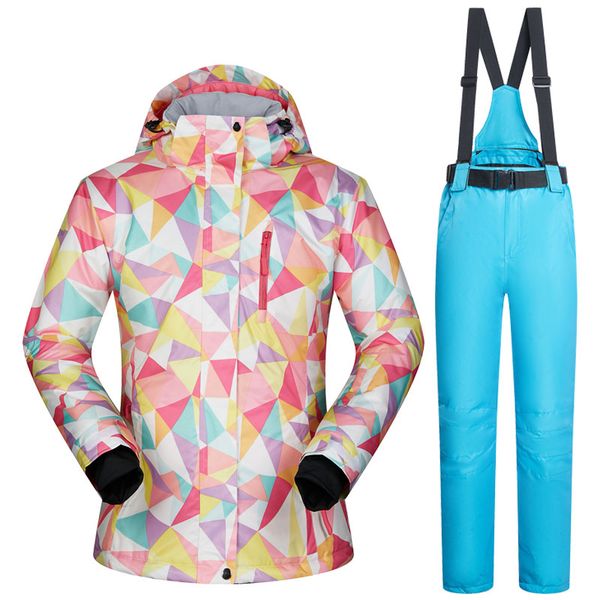 

good quality women's snow ski suit jacket and pant female snowboarding suits skiing female clothes winter waterproof windproof