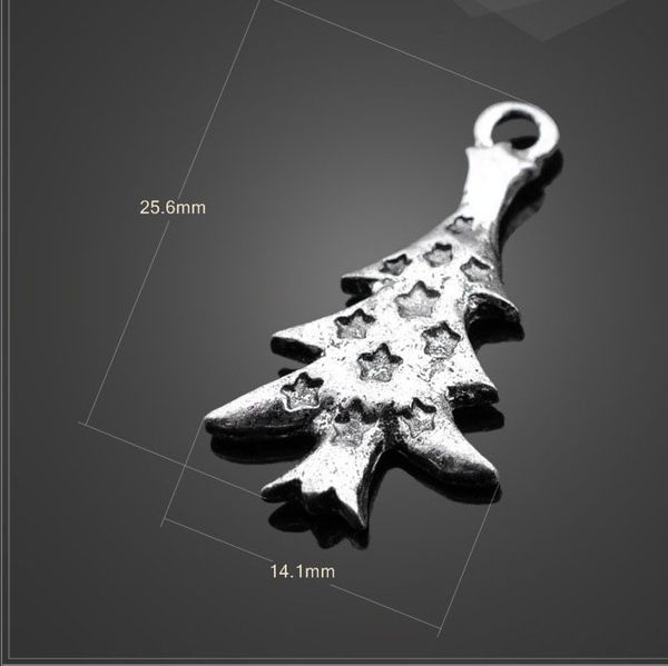 

20 pcs/lot 14.1mm*25.6mm antique silver diy decoration christmas tree charms jewelry making wholesale, Bronze;silver