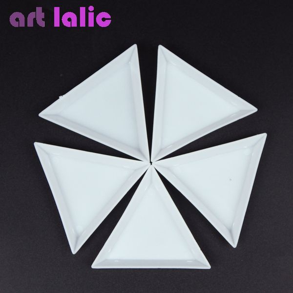 

2/5/10pcs plastic triangular tray rhinestone diamond stotrage box plate diy tools, Silver;gold