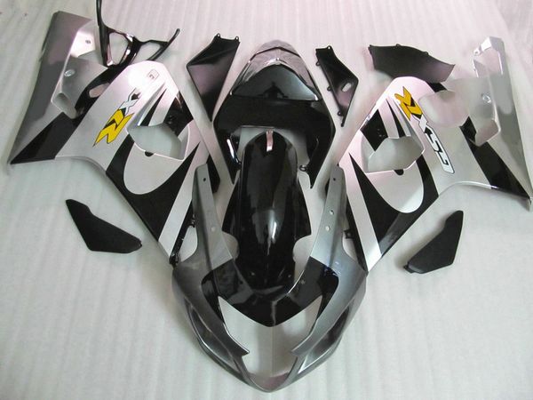 

black silver faring kit for suzuki gsxr600 gsxr750 04 05 k4 aftermarket gsx-r600/750 2004 2005 fairings set vw38