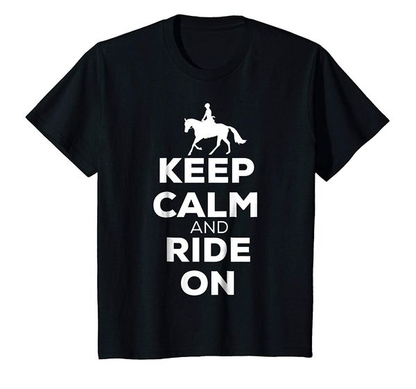

men's t shirts fashion 2018 clothing keep calm and ride on funny horse riding t-shirt, White;black