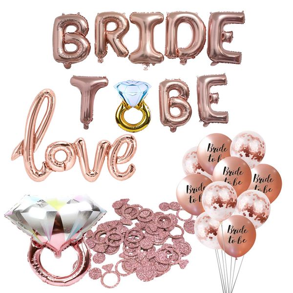 

supplies 1set bride be foil to balloon bachelorette wholesale party shower balloon night hen ring wedding diamond decor bridal vnbgu