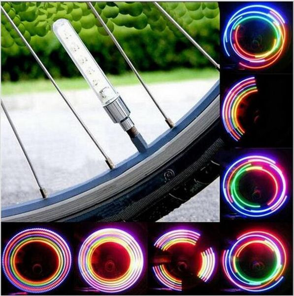

new bike light tyre tire caps lights mtb spokes 32 color 5 led wheel cycling mountain road bicycle flash light