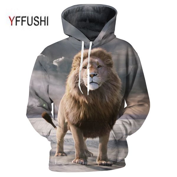 

yffushi 2018 animal printed hoodies 3d male/femal hooded pullover sweatshirts casual pocket outwear novelty coat plus size 5xl, Black