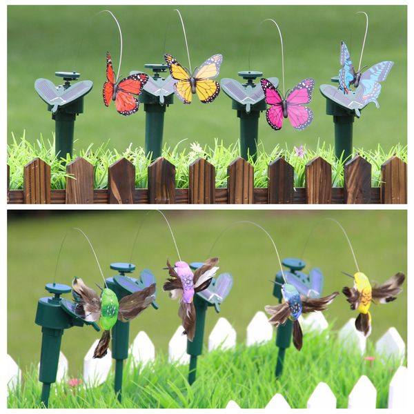 

Solar power dancing flying butterflie fluttering vibration fly hummingbird flying bird garden yard decoration funny outdoor game aaa384