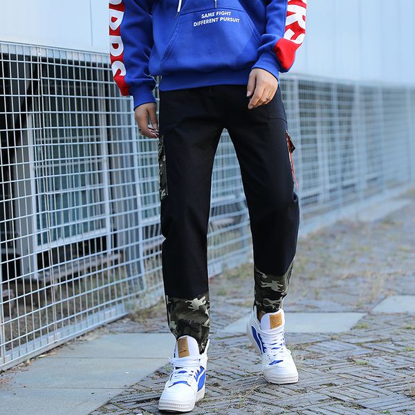 

2019 men pants elastic waist track pant trousers a987, White;black