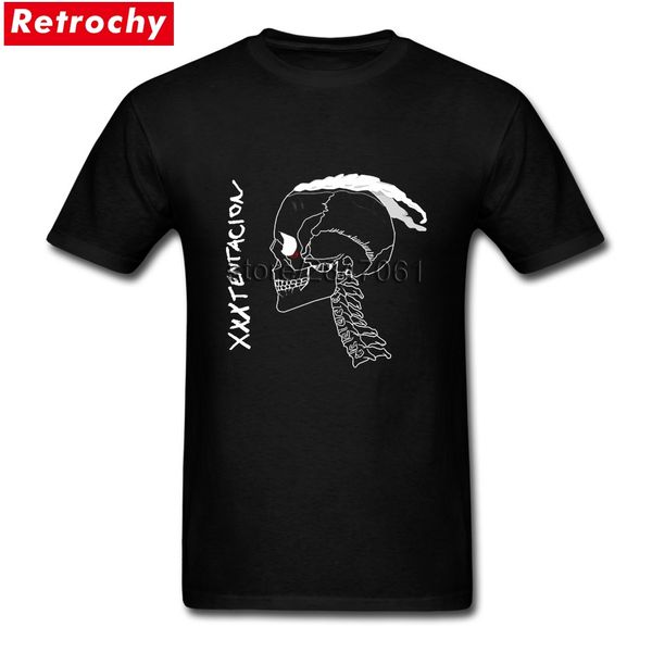 

drop shipments male novelty xxxtentacion skull tee short sleeve custom designer tee shirt large size, White;black
