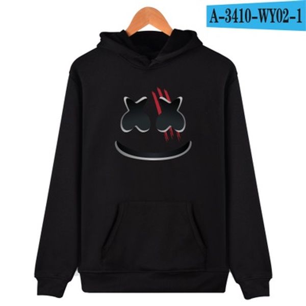 

fashion marshmello face hoodies men casual fitness hoodie sweatshirt male hip hop fashion streetwear jacket coat marshmello sale, Black