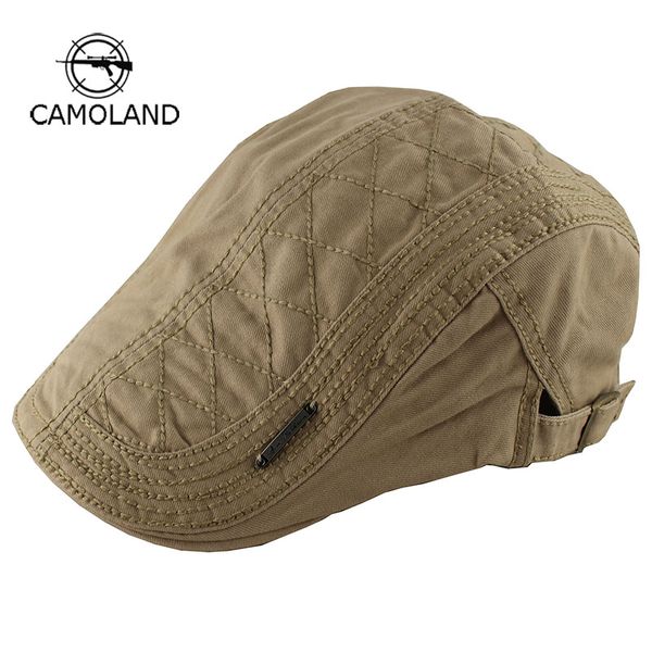 

2017 new grid embroidery cotton berets cap for men peaked cap spring summer visor snapback adjustable elderly hat casquette, Blue;gray