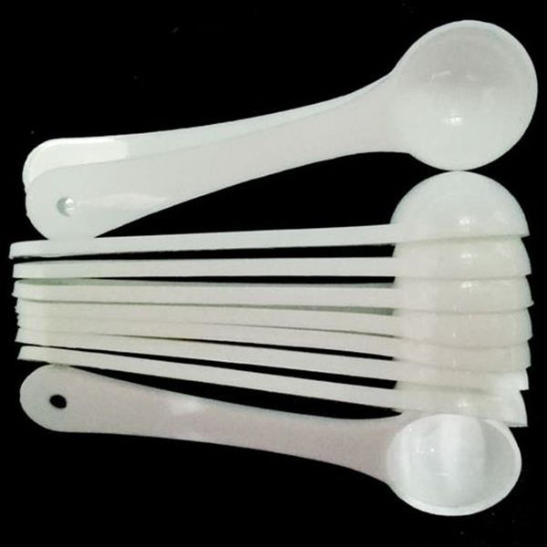 

1000pcs 1g professional plastic 1 gram scoops/spoons for food/milk/washing powder/medcine white measuring spoons
