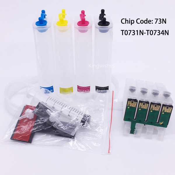 Sistema vazio da tinta de T0731N CISS com a microplaqueta para Epson T10 T11 T20 T21 T40W TX220 TX20 C79 CX8300 CX5500