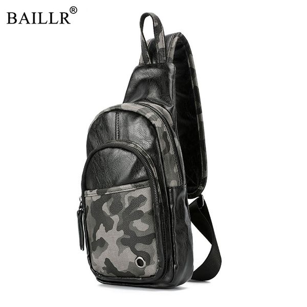 

brand vintagecamouflage pu leather men chest pack small sling messenger shoulder bag casual travel rucksack chest bag camouflage