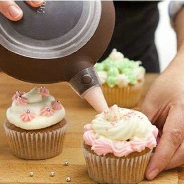 

new macaron baking decorating pen silicone pastry cream cake muffin 2 nozzle