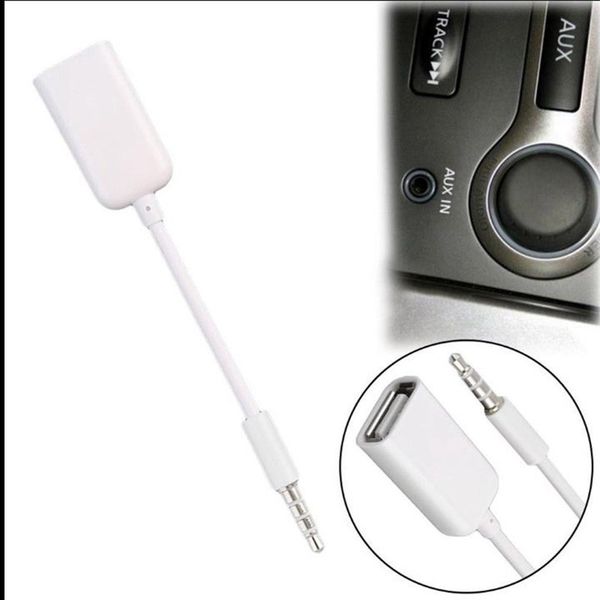 

3.5mm Male AUX Audio Plug Jack To USB 2.0 Female Converter Cord Cable Car MP3 200pcs