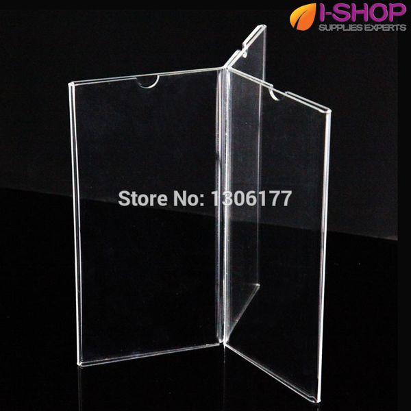 

acrylic table tent is six-sided for 1/3a4 signs menu display dl p frame six panel sign holder yz-004