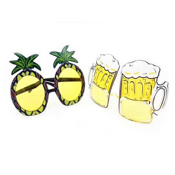 

new hawaiian beach pineapple sunglasses yellow beer glasses hen party fancy dress goggles funny halloween gift fashion favor