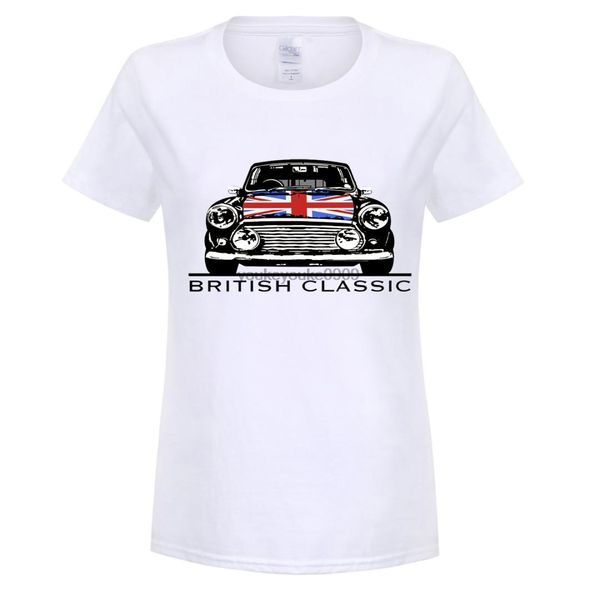 

austin mini printed tshirt women's summer style austin mini cooper classic car t shirt short sleeve tee, White