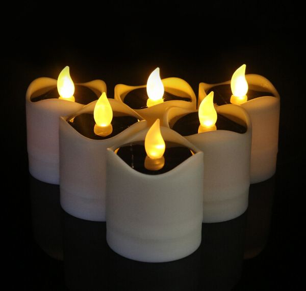 

led solar candle flicker led lights solar power candles flameless electronic nightlight candle christmas valentine's day decoration