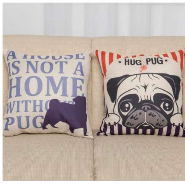 18 Nordic Style Animal Pillowcase Painting French Bulldog And Pug Cushion Cover Decorative Pillows Home Decor Throw Pillow Cushions For Outside