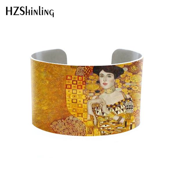 

art parodies- klimt cuff the kiss on pinterest klimt bangle by gustav aluminium handmade bracelet art print bangle, Black