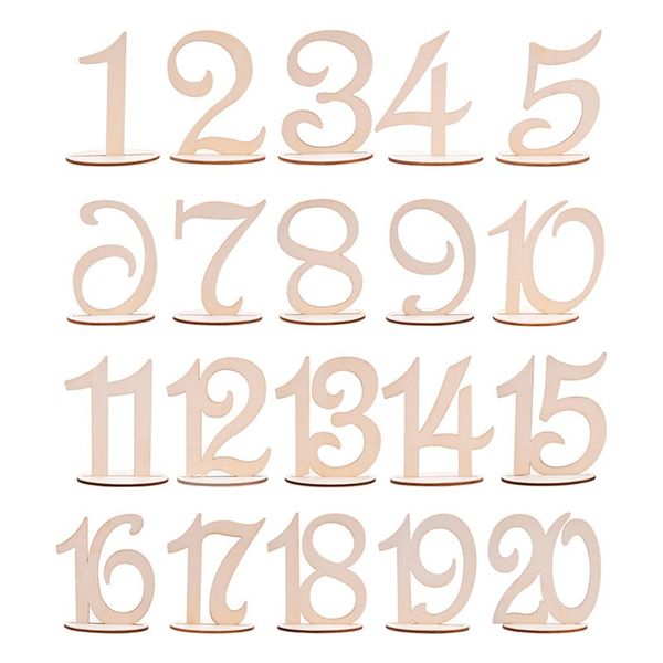 

new creative wooden decoration carving figure digital seat card for western restaurant wedding table number place holder