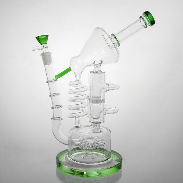 Big Water Bongs Großes Glas Bong Perc Bong 13 '' Glass Bong Doppelkammer Big Bubbler Bongs Becher 3 Farben Borosilikat Glas robust runde Basis Bong