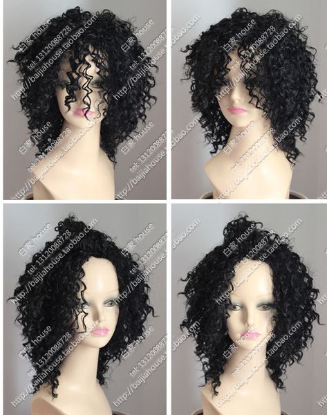 

new wig cos wig show black curly hair short wig