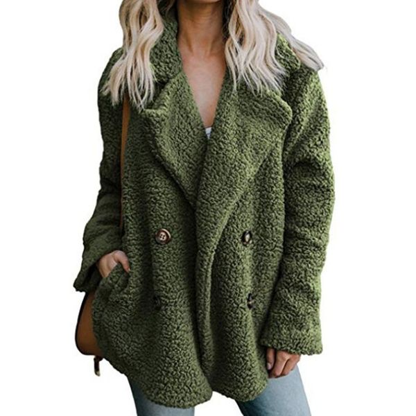 

2018 winter fake fur fluffy coat fashion cardigan outerwear female coat, Black