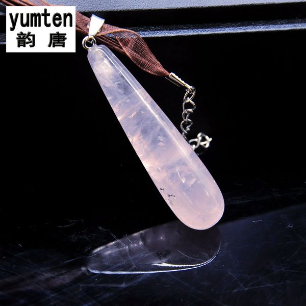 

yumten nature gemstone sieraden collares mujer bijoux femme kolye ucu healing pink crystals new fashion 2017 necklace pendant, Silver