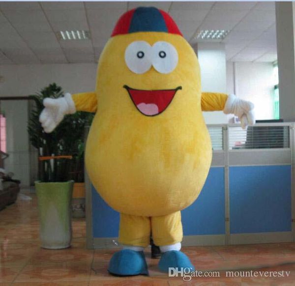 

2018 factory direct sale an peanut mascot costume for to wear, Red;yellow