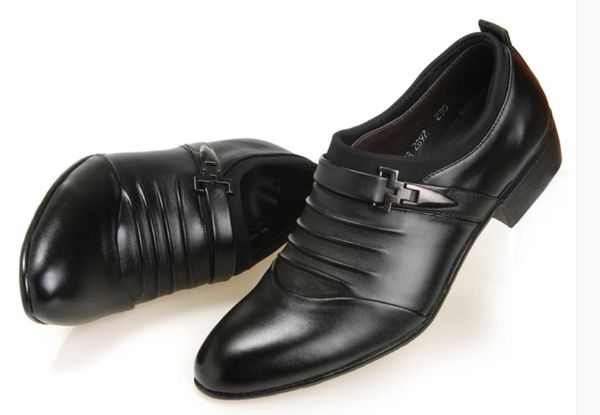 

send 2018 new style korean men's pointed end low help shoes, Black