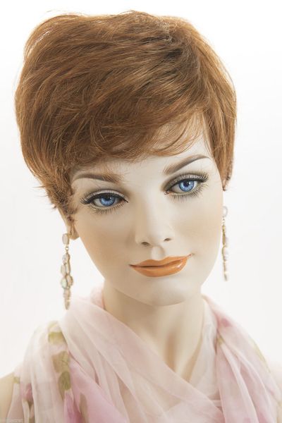 

gradual red copper-paprika-chestnut red short straight wigs, Black;brown