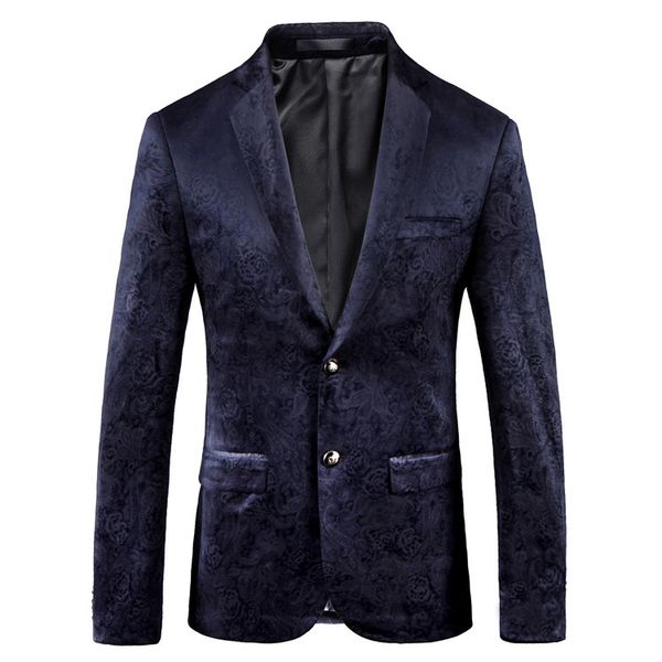 

2018 luxury floral blazer men blue print suit jacket men blazer homme slim fit chaquetas hombre de vestir business, White;black