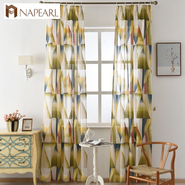 2019 Napearl Modern Curtain Semi Sheer Fabrics Burnout Kitchen