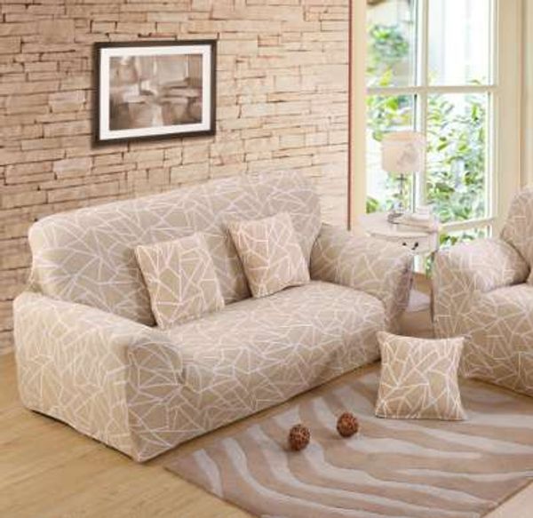 Geometric Stripe Printing Spandex Elastic Slipcovers Protective