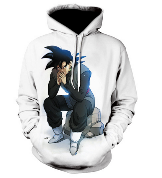

новые моды для мужчин / женщин dragonball z go баллистические супер saiyan смешные 3d печатных crewneck толстовка толстовки мода повседневна, Black
