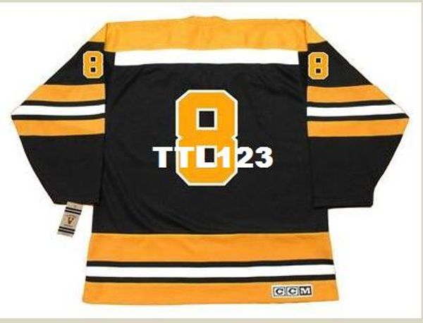 

mens #8 ken hodge boston bruins 1970 ccm vintage retro away hockey jersey or custom any name or number retro jersey, Black;red