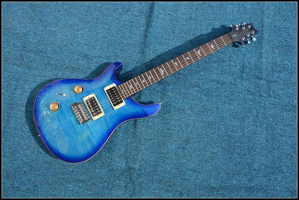 

reed smith custom electric guitar,sea tiger blue s guitar with inlay birds fingerboard,chrome hardware