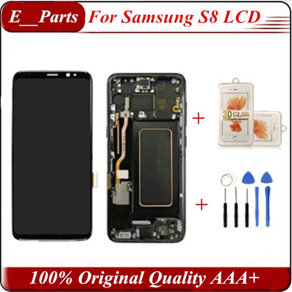 

(100% original) for samsung s8 lcd with frame replacement for samsung galaxy s8 g950 g950f display s8 plus g955 g955f touch screen digitizer