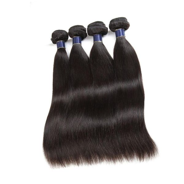 

brazilian malaysian virgin human hair weaves 5/6 bundles straight peruvian human hair extensions wefts 50g/pcs, Black