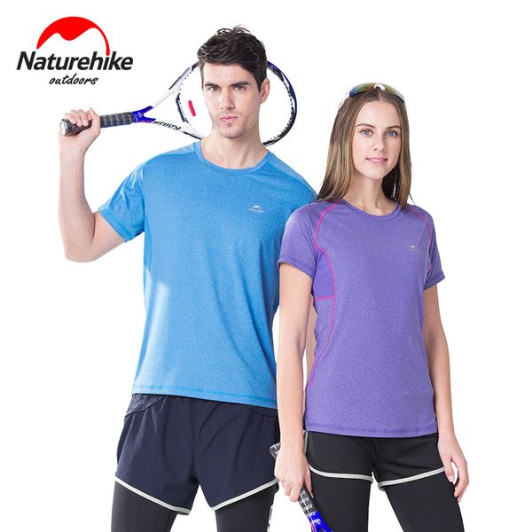 

naturehike 2017 outdoor hiking sports t-shirts men women sportswear running sports shirts breathable quick drying, Gray;blue