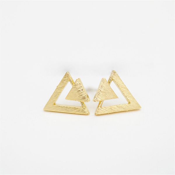 

fashion triangle stud earrings three triangles pile stud earrings personality triangle combination stud earrings for women, Golden;silver