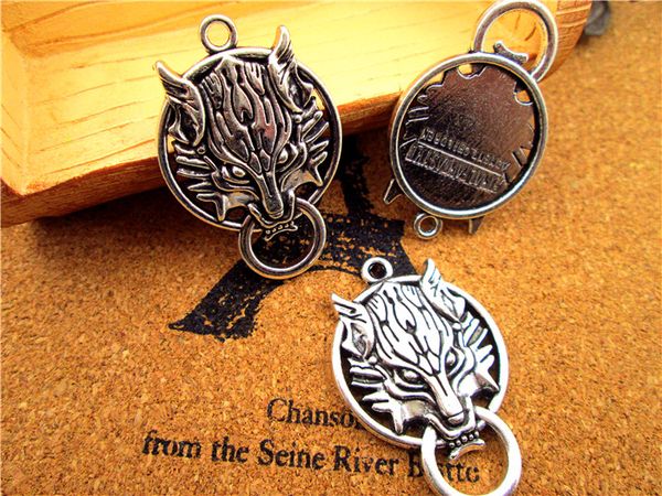 

12pcs--wolf charm,antique silver wolfs heads charms pendants 40x27mm, Bronze;silver
