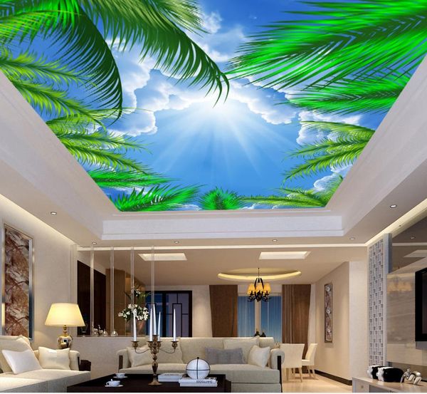 

nature scenery wall paper european royal eden hand-painted three-dimensional ceiling fresco oil painting murals