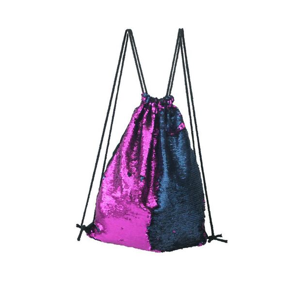 

new mermaid sequin backpack sequins drawstring bags reversible paillette outdoor backpack glitter sports shoulder cell phone straps & charms