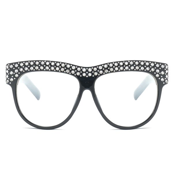 

rhinestone glasses black women female clear 2018 big women frame oversized white brand frame eyeglasses lens lpwxg, White;black